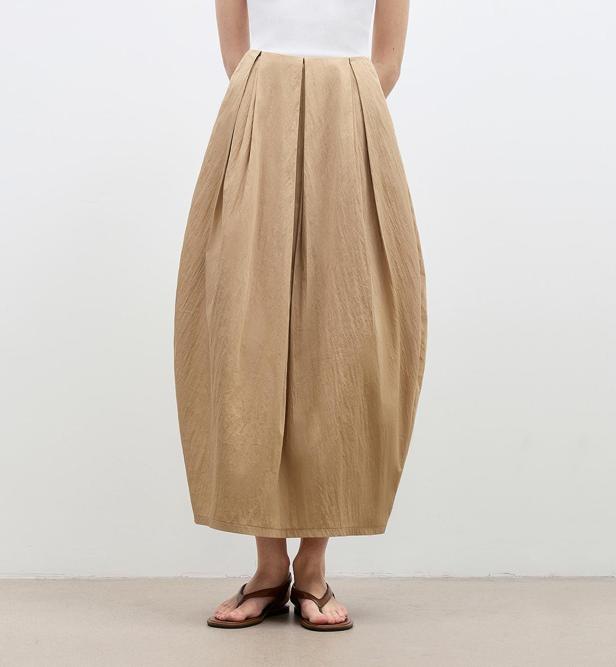 Fireladyfur Clothing Women's Fashion - Women's Clothing - Skirt - Asymmetrical skirt Light Khaki / S（4-6） "Peninsula Art" Styling Flower Bud Skirt High Waist Skirt for Women