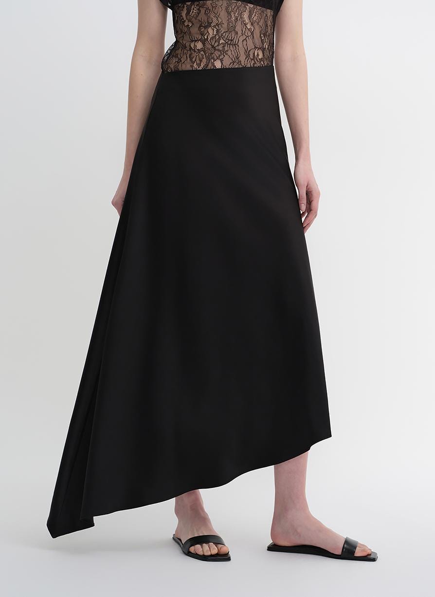 Fireladyfur Clothing Women's Fashion - Women's Clothing - Skirt - Asymmetrical skirt S（4-6） / Black Women's Acetate Fishtail Skirt