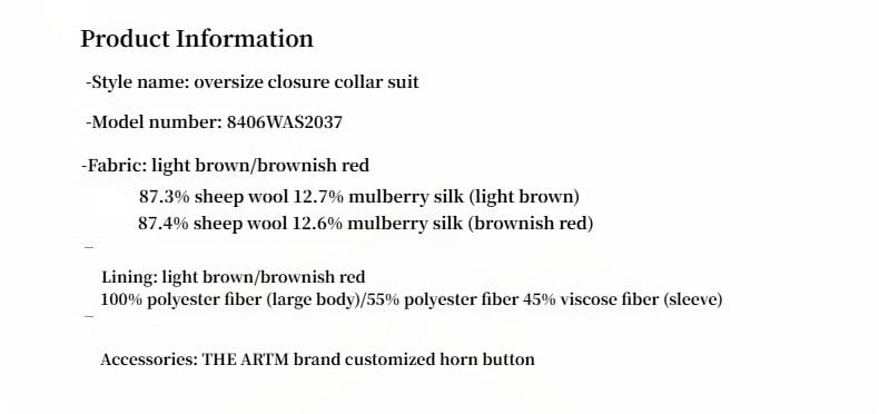 Fireladyfur Clothing Women's Fashion - Women's Clothing - Suits & Sets - Women's Sets Women's High-Density Fine Silk Wool Peaked Lapel Suit Jacket