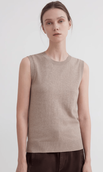 Fireladyfur Clothing Women's Fashion - Women's Clothing - Tops & Tees - Camis "Six Pence" Round Neck Knitted Sweater Vest for Women