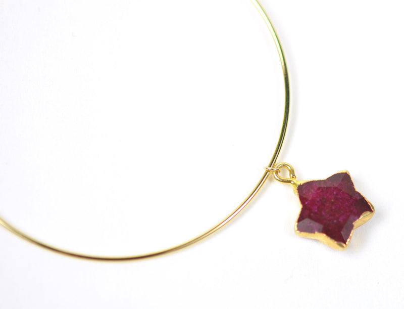 Gena Myint Bracelet Gena Myint Ruby Star Charm Adjustable Bangle