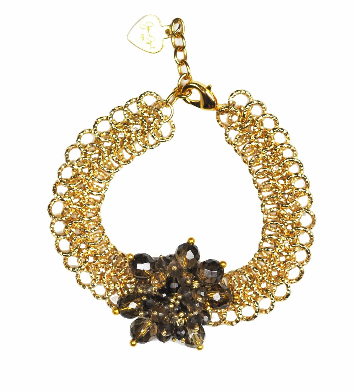 Gena Myint Bracelet Gena Myint Smoky Topaz Cluster Linked Bracelet