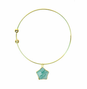 Gena Myint Bracelets Gena Myint Amazonite Star Charm Adjustable Bracelet