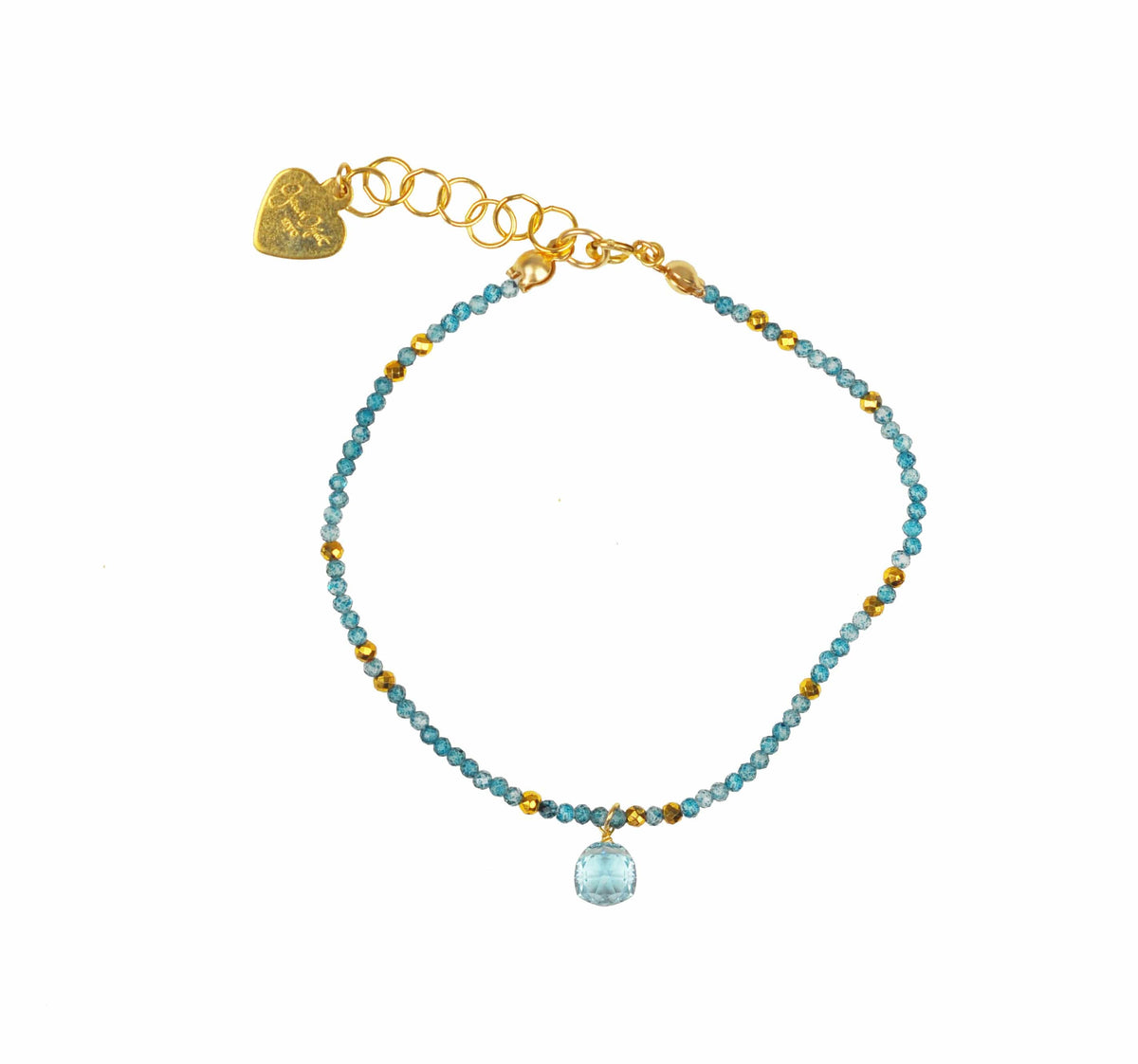Gena Myint Bracelets Gena Myint Blue Topaz And Aquamarine Delicate Bracelet