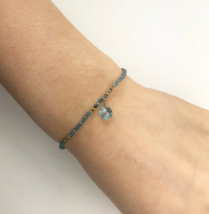 Gena Myint Bracelets Gena Myint Blue Topaz And Aquamarine Delicate Bracelet