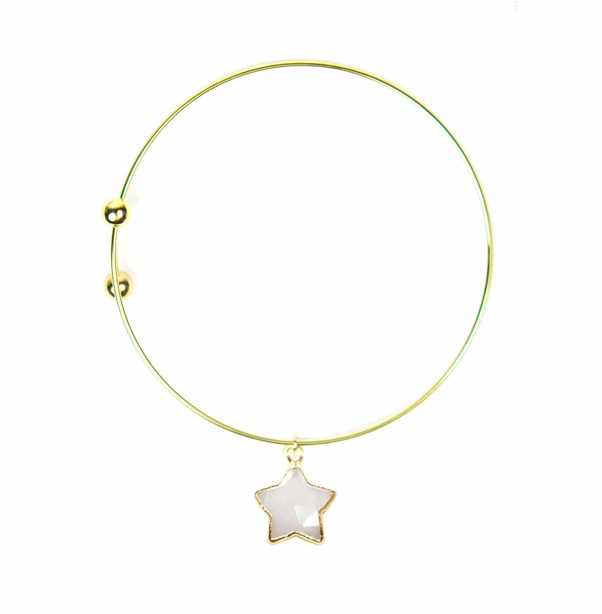 Gena Myint Bracelets Gena Myint Moonstone Star Charm Adjustable Bangle