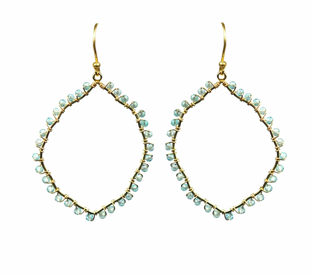 Gena Myint Earrings Gena Myint Aquamarine Organic Hoop Vermeil Earrings