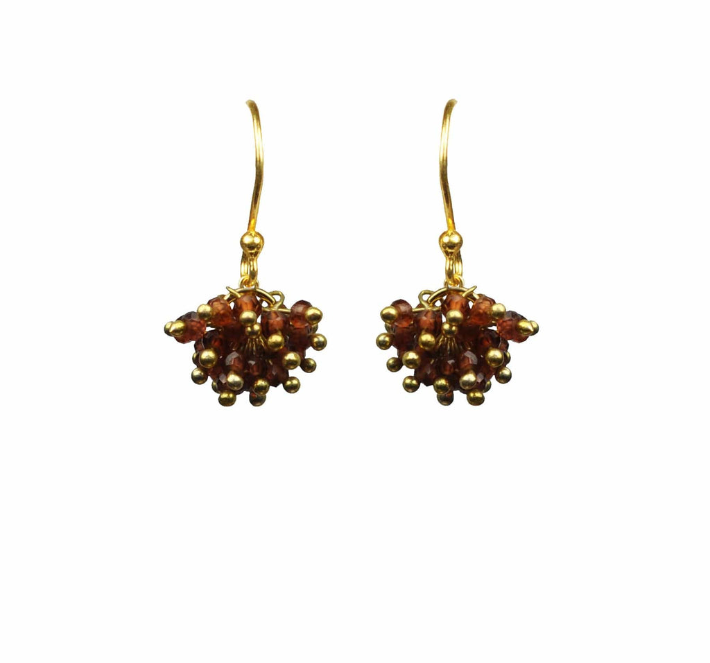 Gena Myint Earrings Gena Myint Garnet Cluster Vermeil Earrings