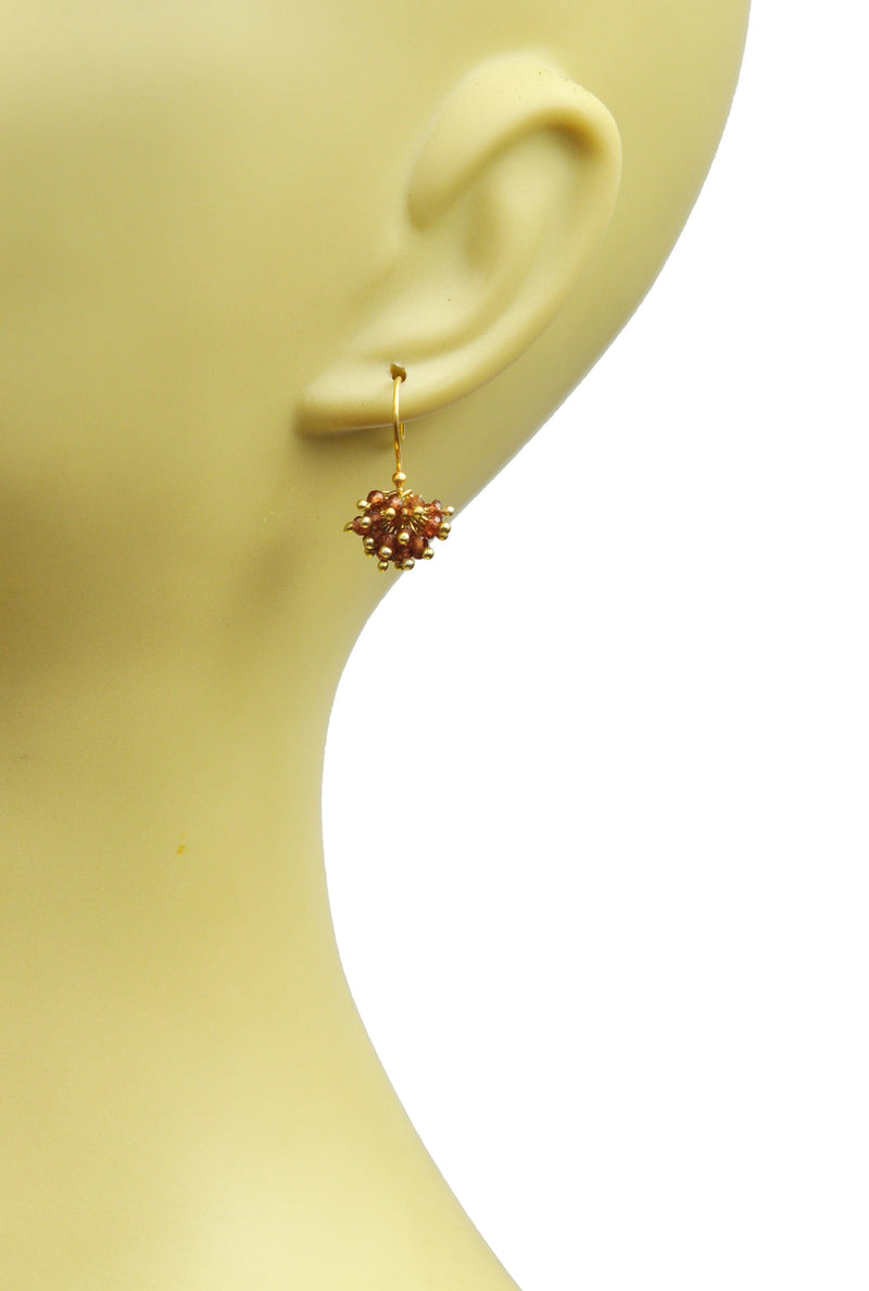 Gena Myint Earrings Gena Myint Garnet Cluster Vermeil Earrings