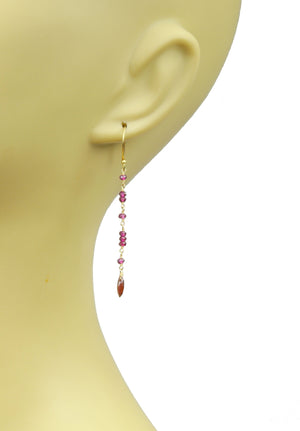 Gena Myint Earrings Gena Myint Garnet Linear Vermeil Earrings