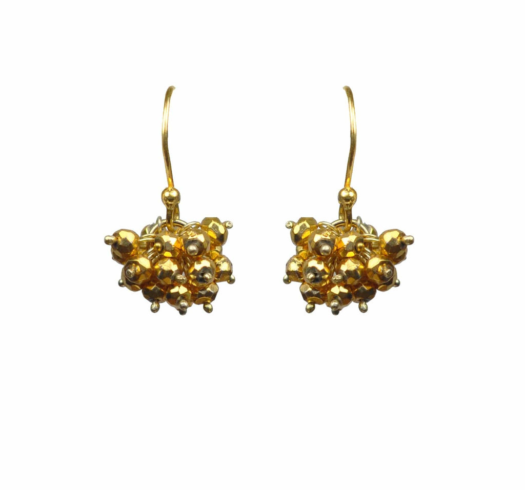 Gena Myint Earrings Gena Myint Gold Pyrite Cluster Vermeil Earrings