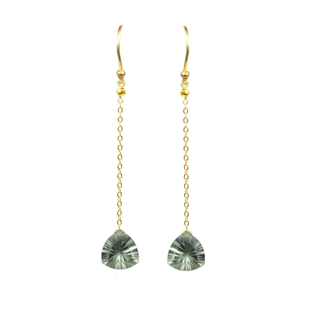 Gena Myint Earrings Gena Myint Green Amethyst Dangle Earrings