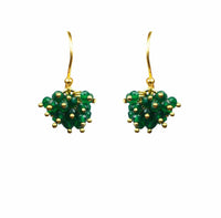 Gena Myint Earrings Gena Myint Green Onyx Cluster Vermeil Earrings