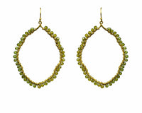 Gena Myint Earrings Gena Myint Green Tourmaline Organic Hoop Vermeil Earrings