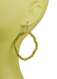 Gena Myint Earrings Gena Myint Green Tourmaline Organic Hoop Vermeil Earrings
