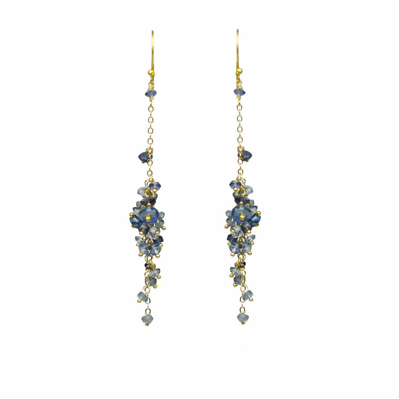 Gena Myint Earrings Gena Myint Iolite Cascading Cluster Earrings