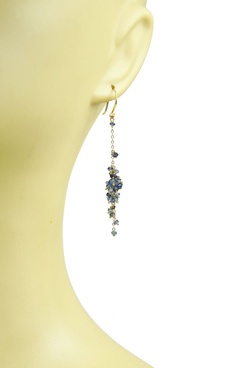 Gena Myint Earrings Gena Myint Iolite Cascading Cluster Earrings