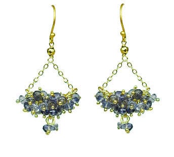 Gena Myint Earrings Gena Myint Iolite Cluster Chandelier Vermeil Earrings