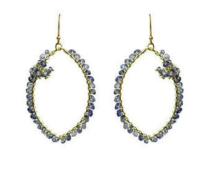 Gena Myint Earrings Gena Myint Iolite Wrapped Cluster Vermeil Earrings