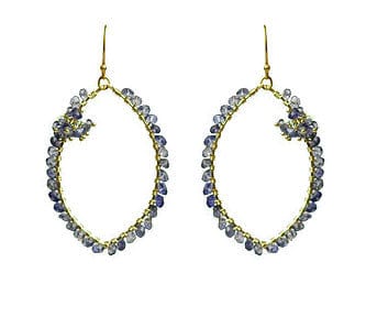 Gena Myint Earrings Gena Myint Iolite Wrapped Cluster Vermeil Earrings