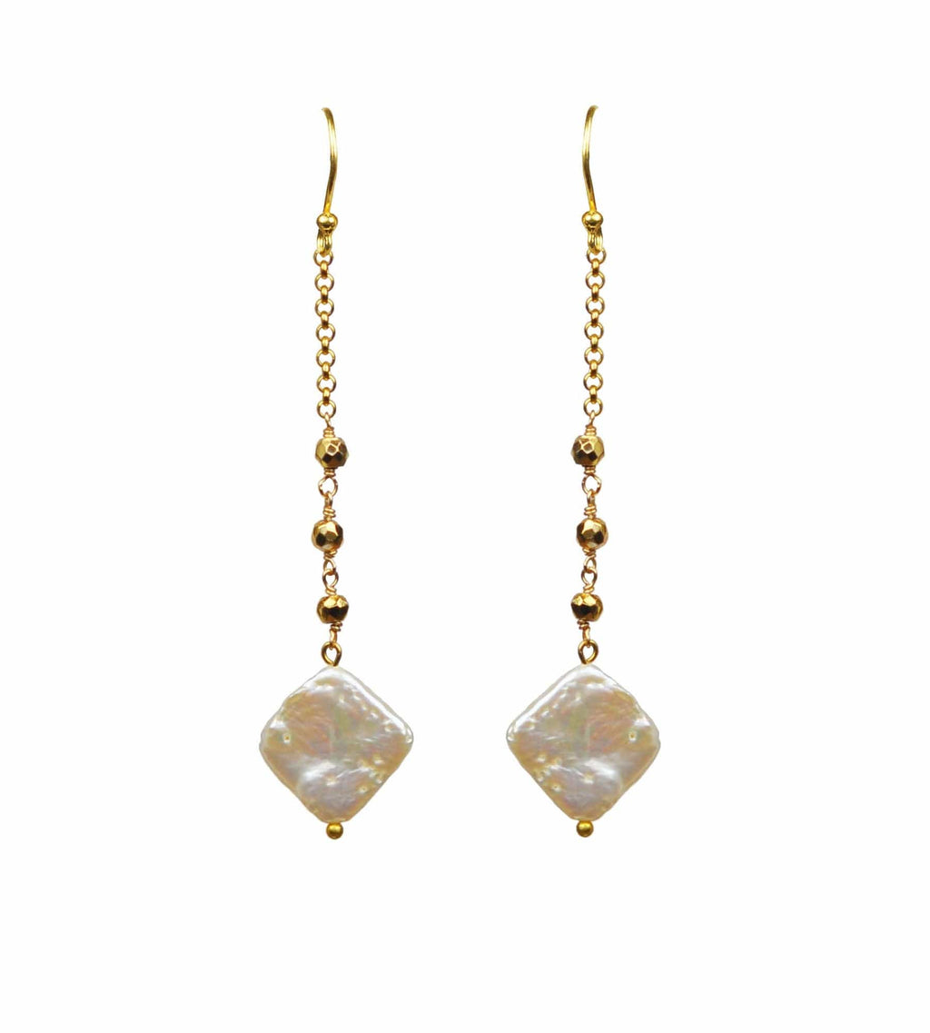 Gena Myint Earrings Gena Myint Keshi Pearl Vermeil Earrings