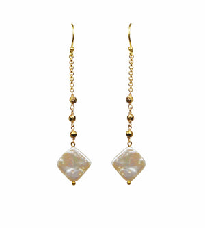 Gena Myint Earrings Gena Myint Keshi Pearl Vermeil Earrings