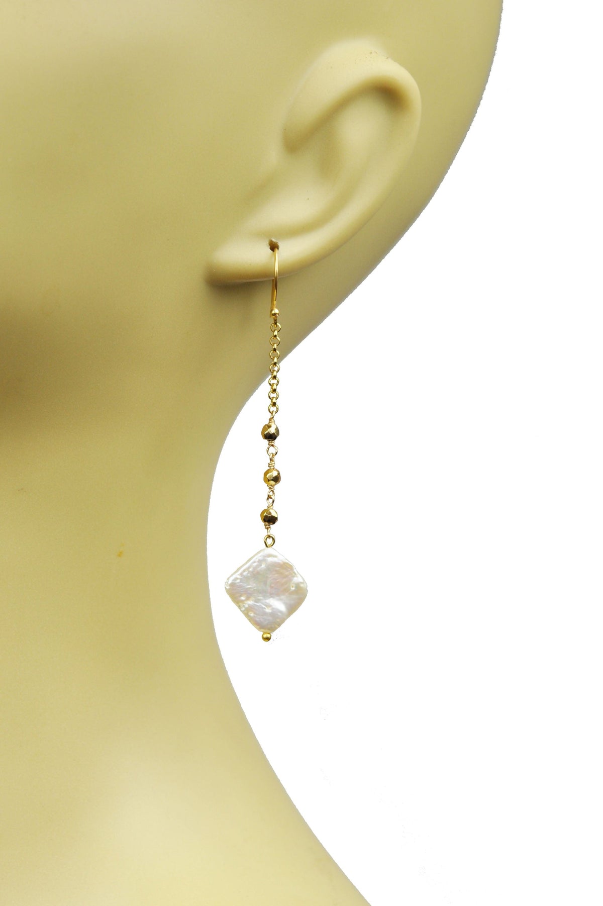 Gena Myint Earrings Gena Myint Keshi Pearl Vermeil Earrings