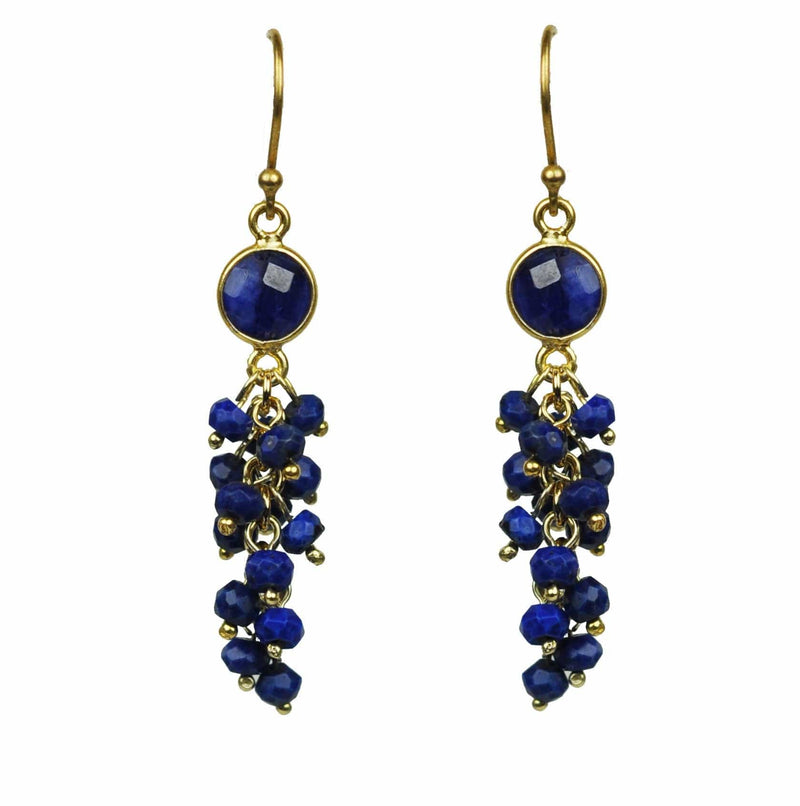 Gena Myint Earrings Gena Myint Lapis Cascade Vermeil Earrings