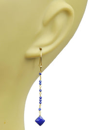 Gena Myint Earrings Gena Myint Lapis Lazuli Linear Vermeil Earrings