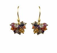 Gena Myint Earrings Gena Myint Mixed Sapphire Cluster Vermeil Earrings