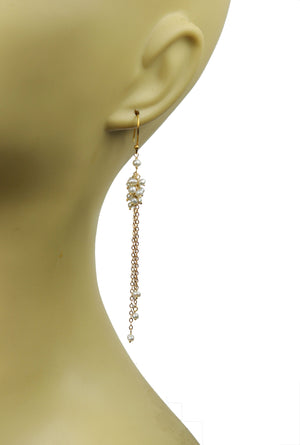 Gena Myint Earrings Gena Myint Pearl Cluster Shoulder Duster Vermeil Earrings