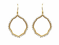 Gena Myint Earrings Gena Myint Pearl Organic Hoop Vermeil Earrings