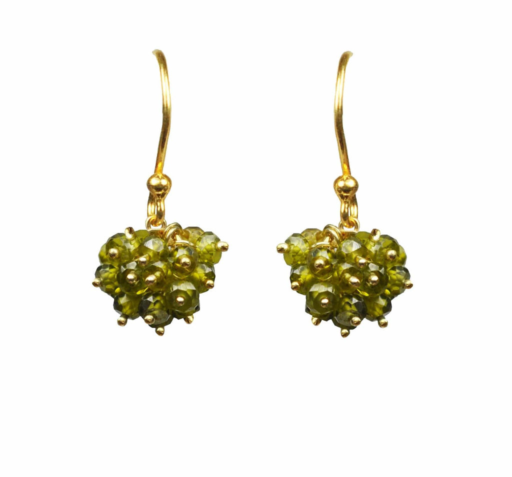 Gena Myint Earrings Gena Myint Peridot Cluster Vermeil Earrings