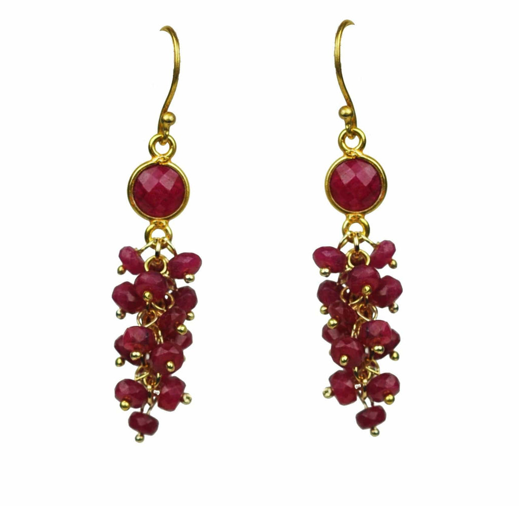 Gena Myint Earrings Gena Myint Ruby Cascade Vermeil Earrings