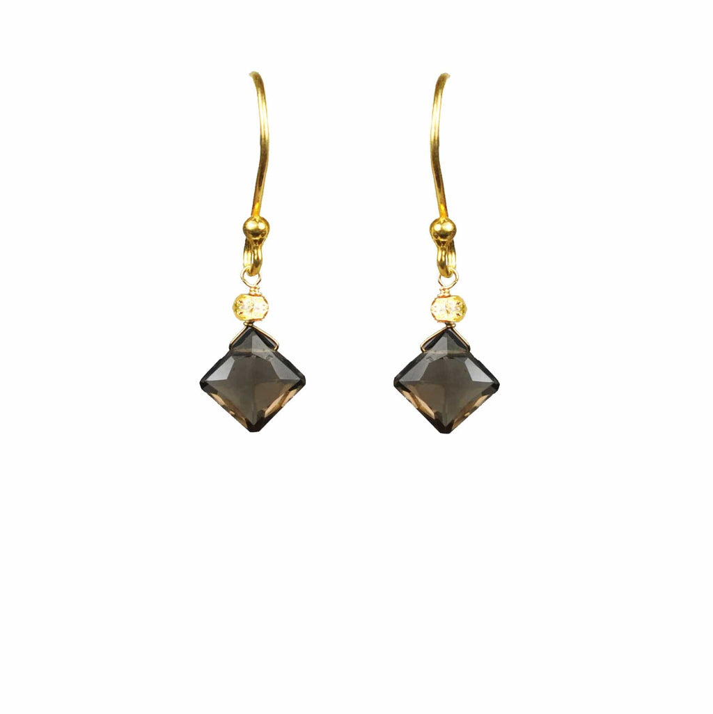 Gena Myint Earrings Gena Myint Smoky Topaz Vermeil Earrings