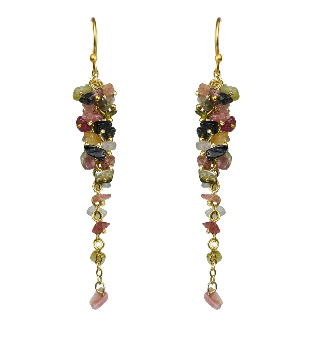 Gena Myint Earrings Gena Myint Tourmaline Cascade Cluster Vermeil Earrings