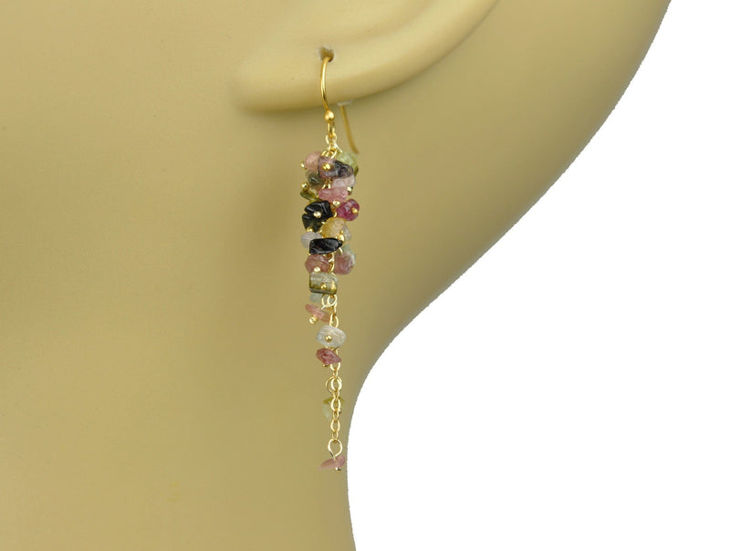 Gena Myint Earrings Gena Myint Tourmaline Cascade Cluster Vermeil Earrings