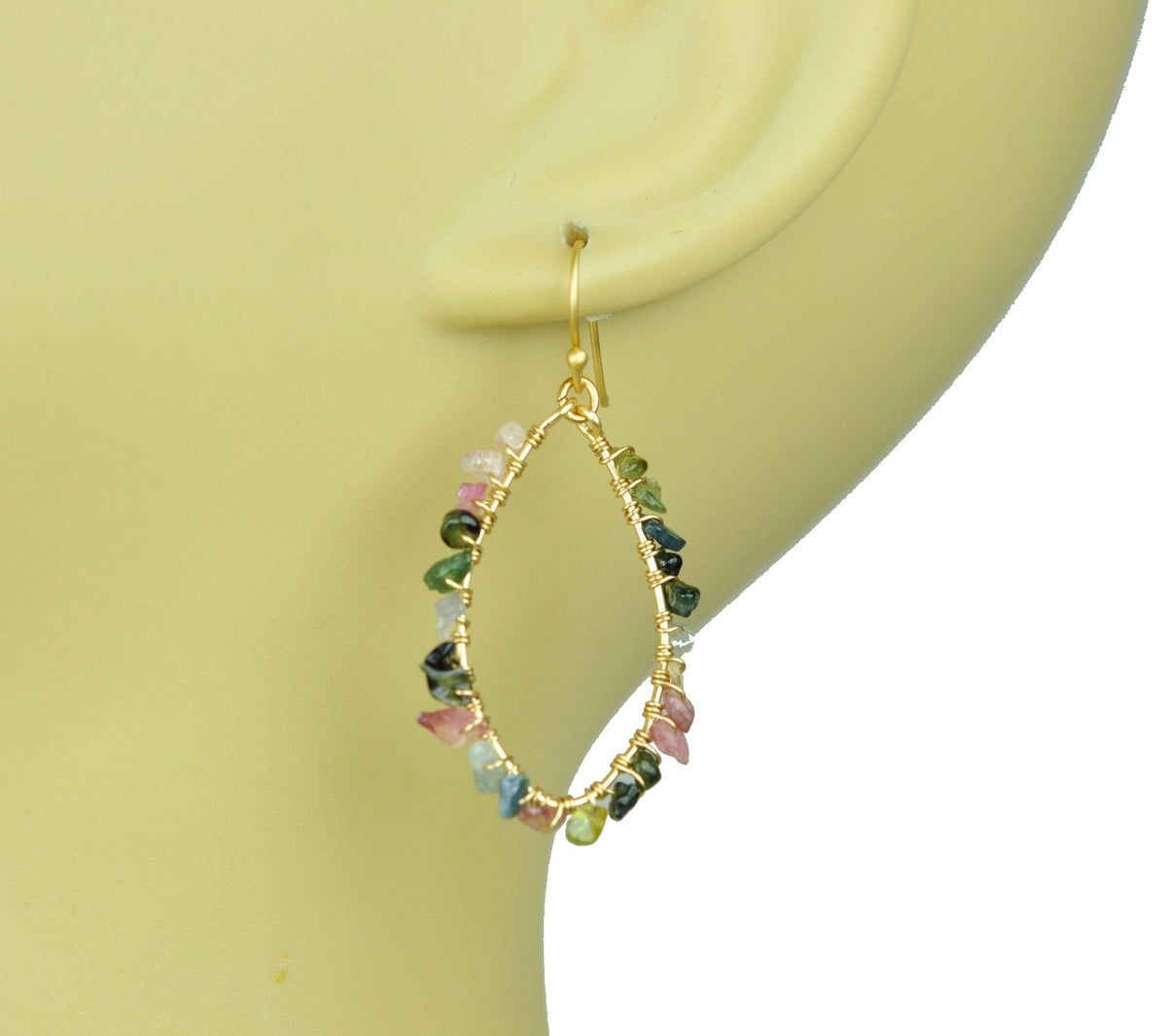 Gena Myint Earrings Gena Myint Tourmaline Hoop Vermeil Earrings