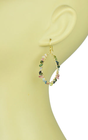 Gena Myint Earrings Gena Myint Tourmaline Hoop Vermeil Earrings