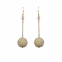 Gena Myint Earrings Gena Myint White Topaz With Pearl Cluster Ball Earrings