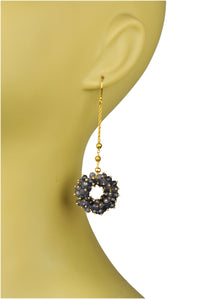 Gena Myint Earrings Iolite Cluster Linear Vermeil Earrings