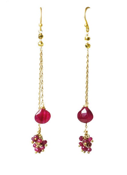 Gena Myint Earrings Ruby Cluster Vermeil Earrings