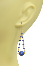 Gena Myint Jewelry Gena Myint Lapis Lazuli Pearl Pendulum Vermeil Earrings