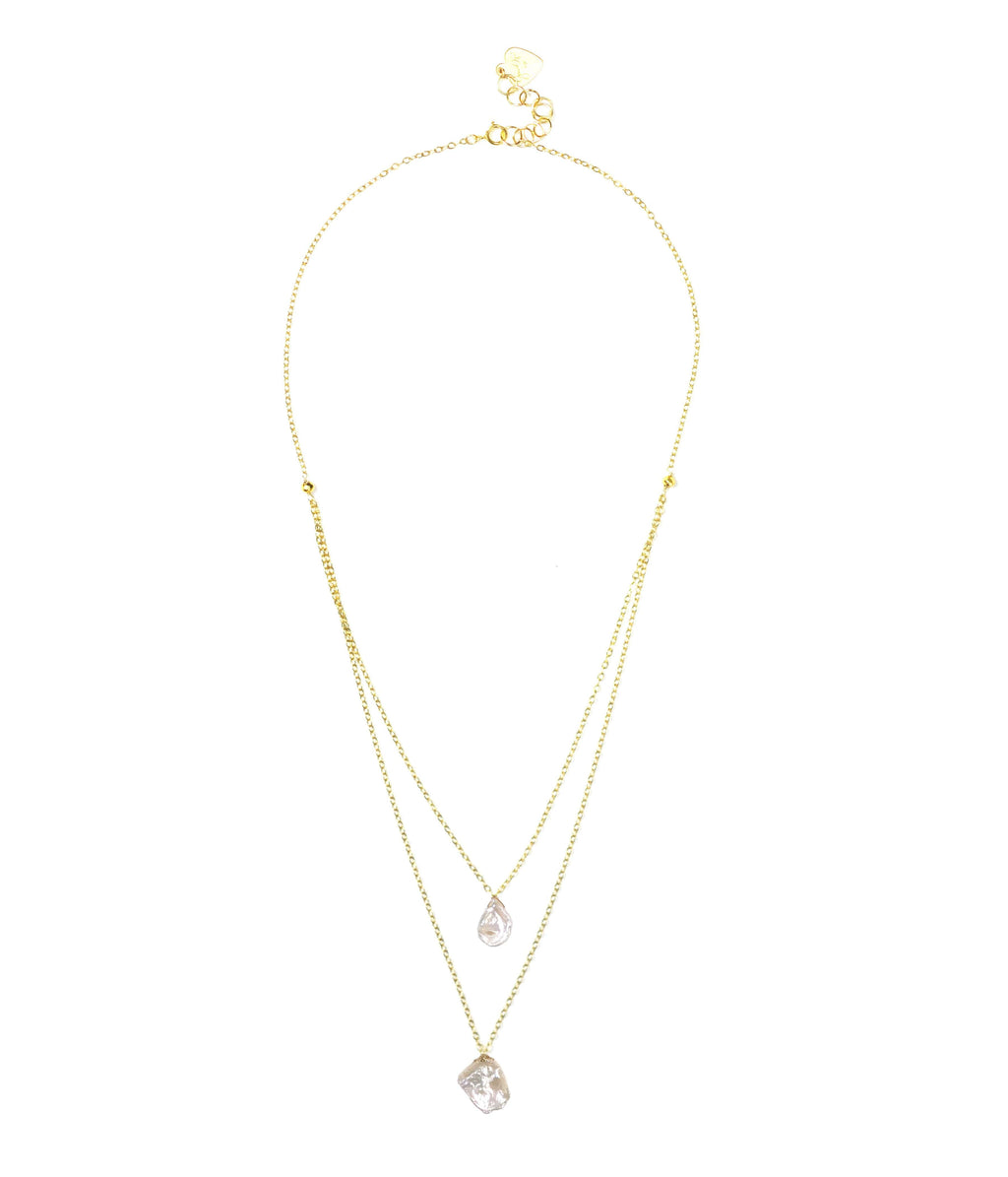 Gena Myint Necklace Gena Myint Keshi Pearl Layered Necklace