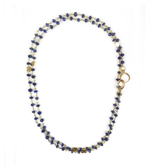 Gena Myint Necklace Gena Myint Lapis Lazuli Heart Convertible Mask Necklace