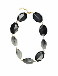 Gena Myint Necklace Gena Myint Rhudilated Quartz And Black Turquoise Magnesite Necklace