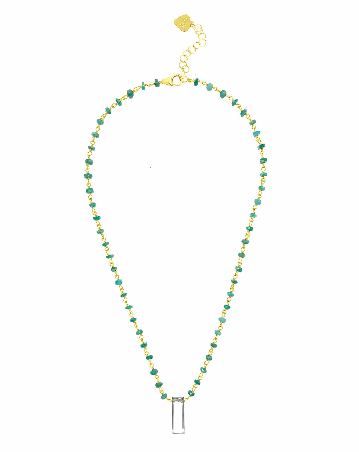 Gena Myint Women's Pendant Gena Myint Amazonite With White Topaz Pendant