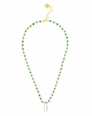 Gena Myint Women's Pendant Gena Myint Amazonite With White Topaz Pendant