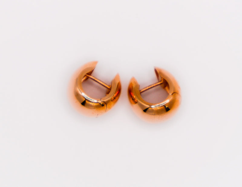 Le Réussi Earrings Italian Round Rose Gold Earrings | Le Réussi