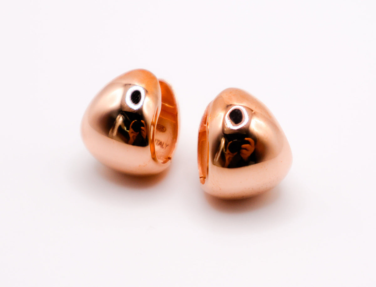 Le Réussi Earrings Italian Round Rose Gold Earrings | Le Réussi